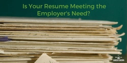 Resume Meeting the Employer's Need-