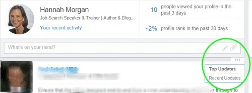 LinkedIn feed priority