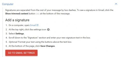 gmail signature help