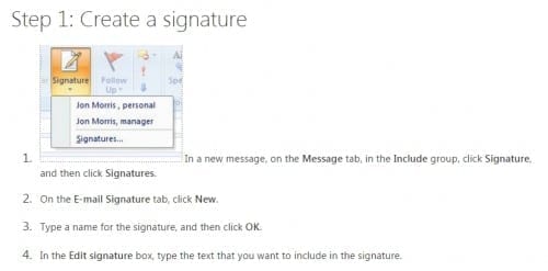 outlook 2007 email signature help