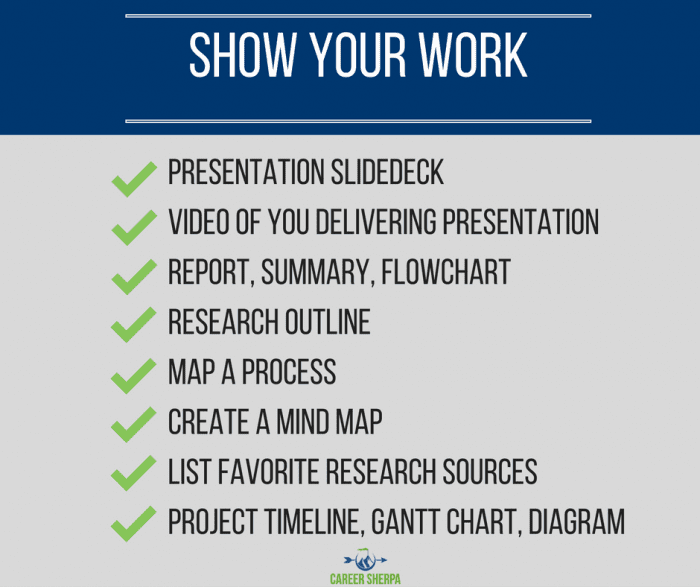 ideas to show work