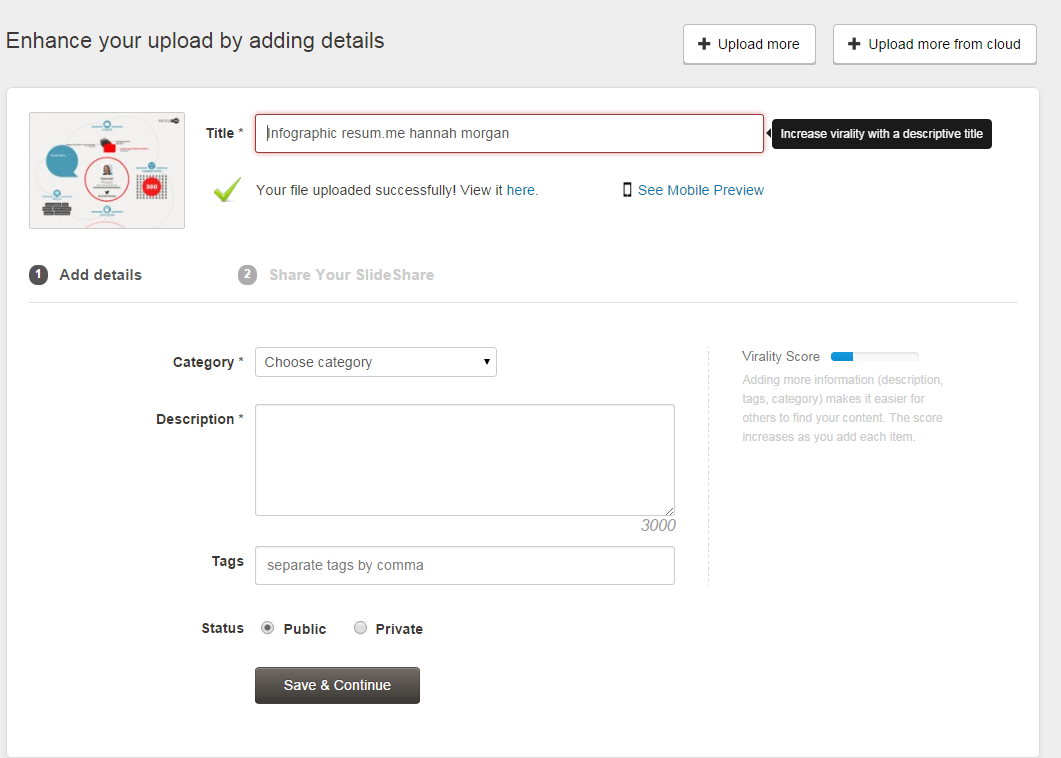 slideshare settings