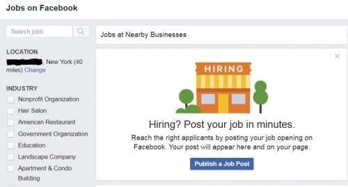 jobs on Facebook