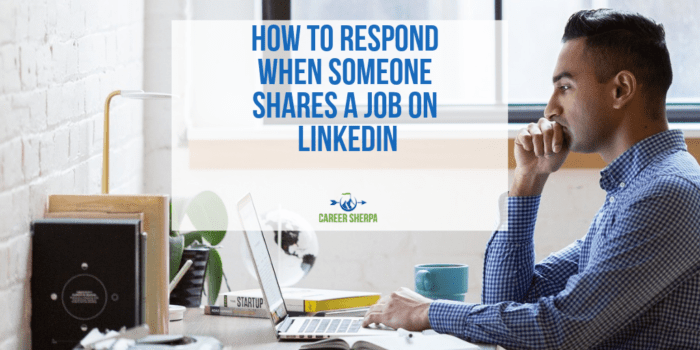 respond to job shared on LinkedIn