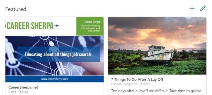 LinkedIn Featured content