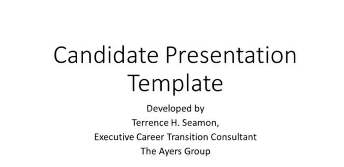 Candidate Presentation Template - Terrence Seamon