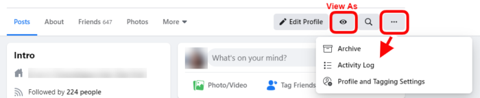 Facebook view as 2021