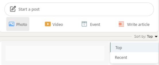 LinkedIn top vs recent posts 