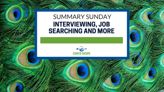 Summary Sunday interviewing Job searching and more