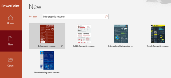 PowerPoint infographic resume templates