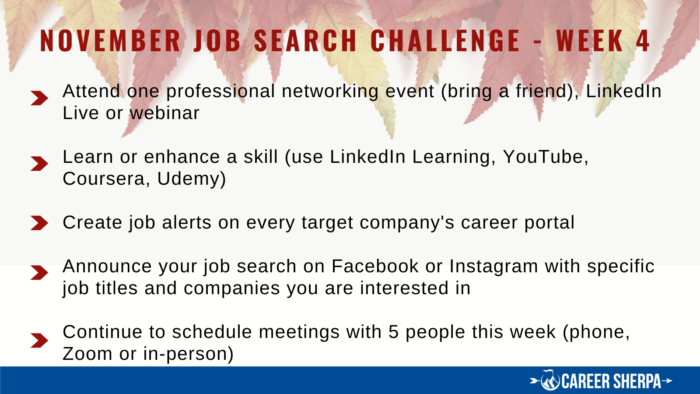 November Job Search Challenge Week 4