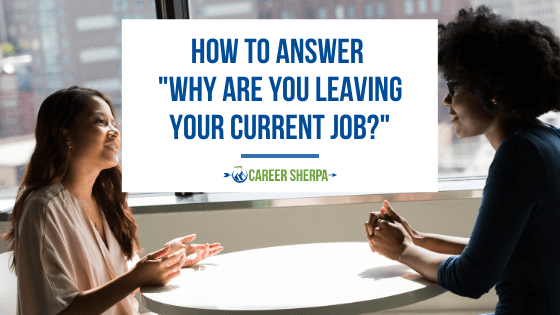 A woman explaining why she is leaving her current job