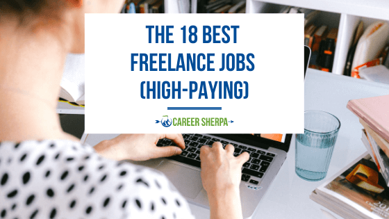 A woman researching the best freelance jobs