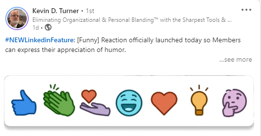 New LinkedIn Laugh Reaction
