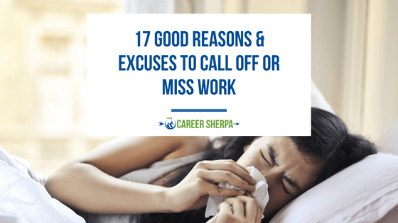 A woman with a good excuse to call off work