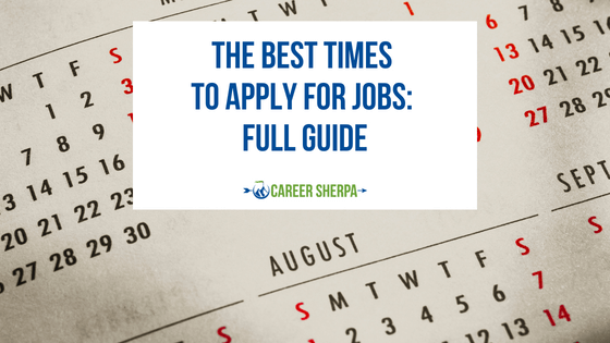 Calendar showing some of the best times to apply for a job