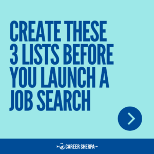 3 lists for job search 